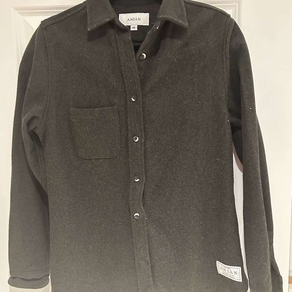 Women Olive Overshirt-Anian